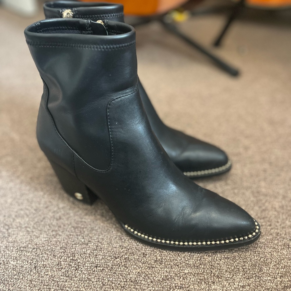 Coach Black Leather Ankle Boots